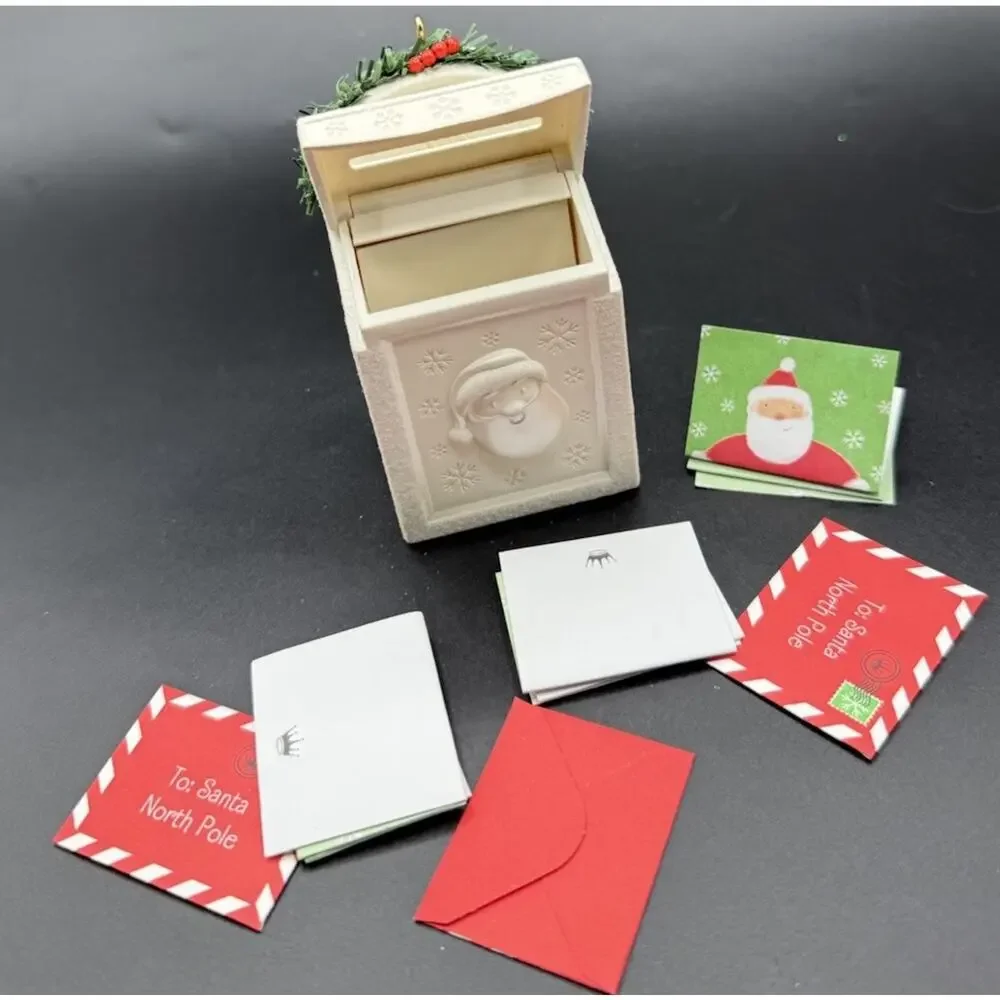 Hallmark Letters For Santa Cards Envelopes Interactive Mailbox Ornament EUC Lo16